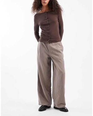 Daisy Street Wide Leg Tapered Trouser - Grey