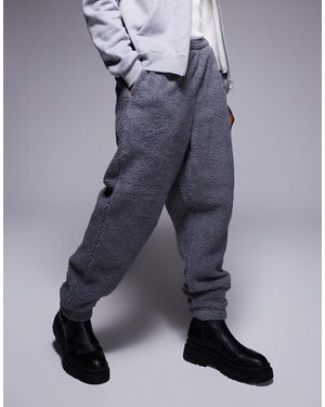 ASOS – oversize-jogginghose aus teddyfell - Grau