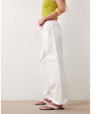 Mango 100% Cotton Utility jogger - White