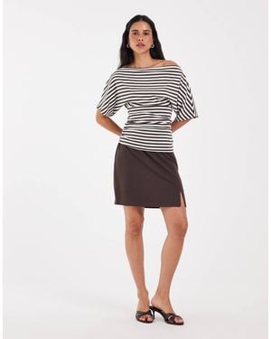 Object Tailored Mini Skirt With Notch Front - White