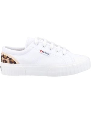 Superga 2630 Stripe Pad Leopard Shoes - White