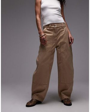 ARKET Pantalones Lavado De Estilo Worker Con Detalle De Costura Triple De -Neutro - Marrón