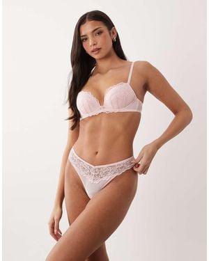 Ann Summers Tanga Rosa Pálido De Encaje Sexy Lace De - Neutro