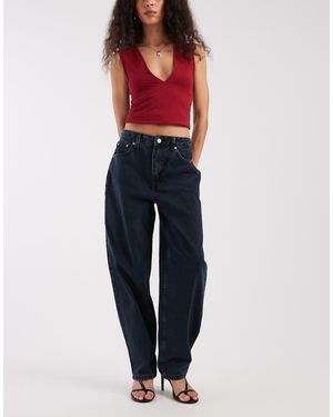 ASOS Vaqueros De Corte Barrel Slim De -Azul Marino
