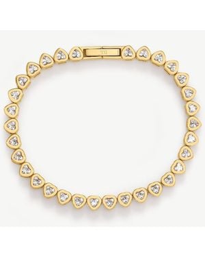 D.Louise Waterproof Bridal Heart Tennis Bracelet – Tarnish-Free - Metallic