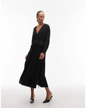 ARKET Peplum Maxi-Jurk Met Wijde Mouwen - Wit