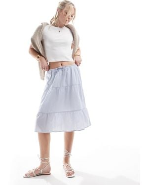 Hollister – popeline-midirock - Weiß