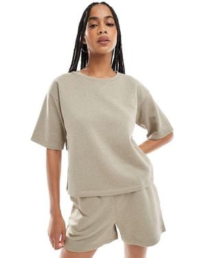 Vero Moda Short Sleeved Sweat Top Co-Ord - Grey