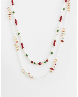 ASOS Confezione Da 2 Collane Con Perline Miste Multicolore