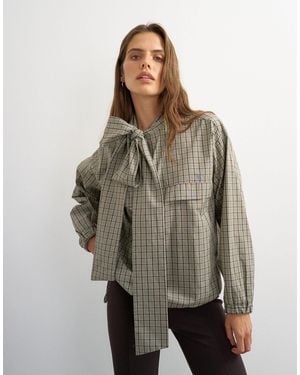TOPSHOP Bomber Jacket With Scarf Detail - Grey