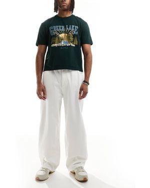 Pull&Bear Pull On baggy Jeans - White