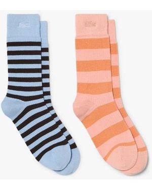 Lacoste Stripe Sock 2 Pack - Blue
