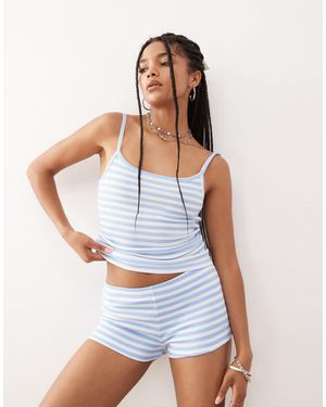Collusion Stripe Micro Short Coord - White