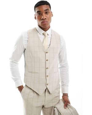 Shelby and Sons Shelby And Sons Wainwright Slim Suit Waistcoat - White