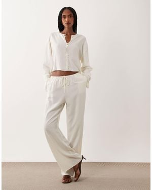 ASOS Linen Blend Pull On Pants - White