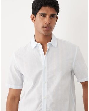 Blend Chemise coupe classique 100 % coton à rayures - Blanc