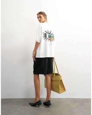 TOPSHOP Graphic 'nomad' Oversized T-shirt - White