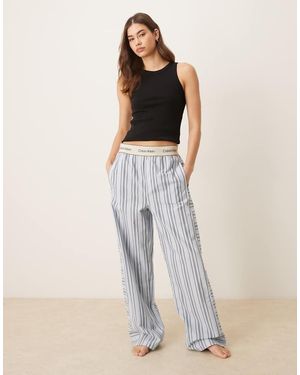 Calvin Klein Logo Waistband Heritage Cotton Pyjama Pant - Blue