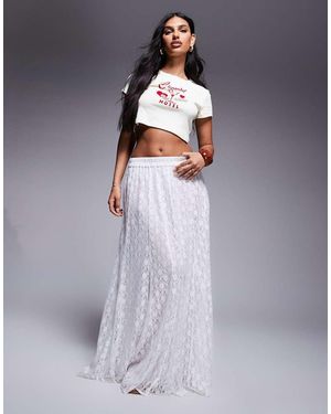 ASOS Full Lace Godet Maxi Skirt - Grey