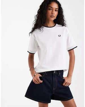 Fred Perry Tipped Mesh Pique T-Shirt - White