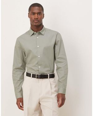 ASOS – elegantes, leicht zu bügelndes popeline-hemd - Grau