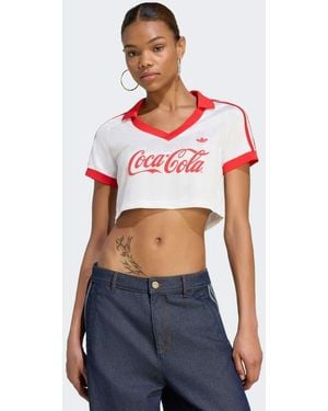adidas Originals Jersey Corto En Blanco Puro - Azul