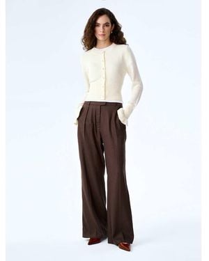 OMNES Trousers Pearl High-Rise, Wide Leg Linen Trousers - White