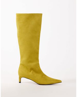 TOPSHOP Troy kniehoher stiefel mit kitten-heel - Gelb