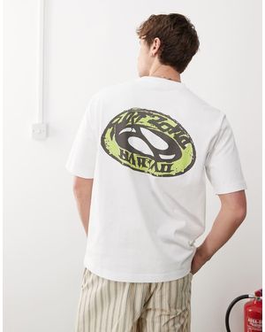 Weekday T-Shirt Vestibilità Comoda Bianca Con Stampe - Bianco