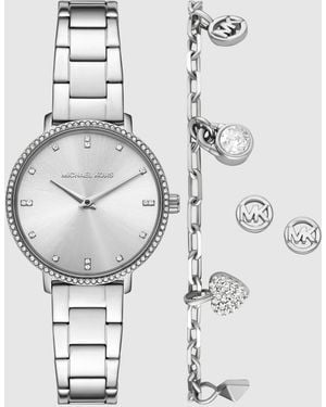 Michael Kors Pyper zweizeigeruhr aus edelstahl - Weiß