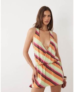 Motel Pippey Racer Back Mini Dress - Red