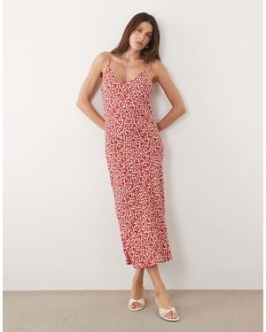 Mango Strappy Cami Midi Dress - Pink
