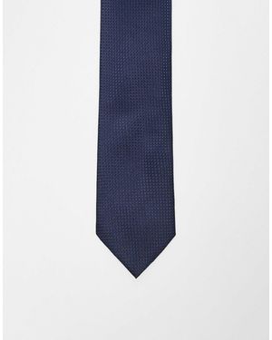 River Island Micro Dot Patterned Tie - Blue