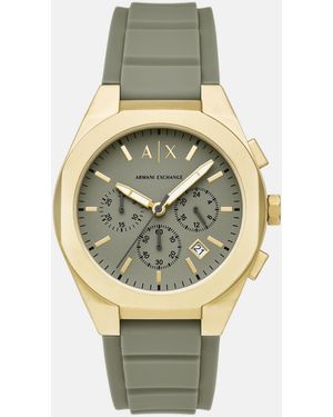 ARMANI EXCHANGE – sync – herrenuhr mit grünem silikonarmband und em zifferblatt - Mettallic