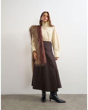 TOPSHOP Twill Wrap Waistband Detail Trench Skirt - Green