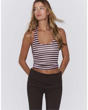 Stradivarius Racer-neck Top - Pink