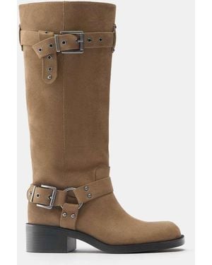 Pull&Bear Biker Boot - Brown