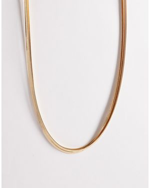 ASOS Multi-Row Necklace With Flat Snake Chains - White