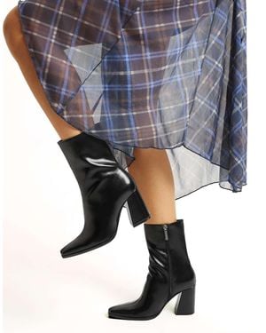 Bershka Enkellaarzen Met Blokhak - Blauw