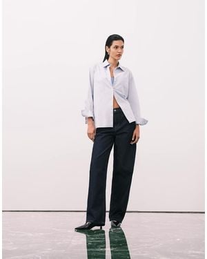 Noisy May Alexa Mid Waist Wide Leg Jeans - Blue