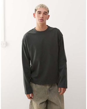 Weekday Boxy Fit Long Sleeve T-Shirt - Black