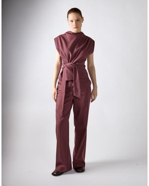 NARRATED Flare Suit Trousers - Red