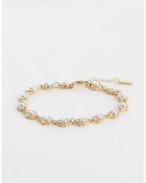 ASOS Molten Link Pearl Casting Bracelet - Natural