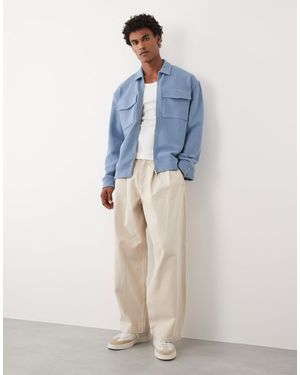 ASOS Relaxed Zip Up Jacket - Blue