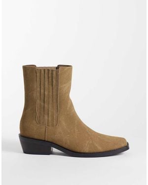 ASOS Chelsea Boots With Cuban Heel And Concealed Gusset - Brown