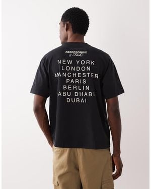 Abercrombie & Fitch City List Premium Heavyweight T-Shirt - Black
