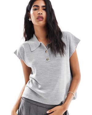 ASOS Structured Knitted Polo - Gray