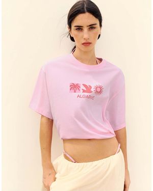 Pull&Bear – algarve – oversize-t-shirt - Pink