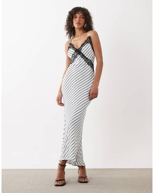 Nobody's Child Emerson Satin Lace Cami Maxi Dress - White