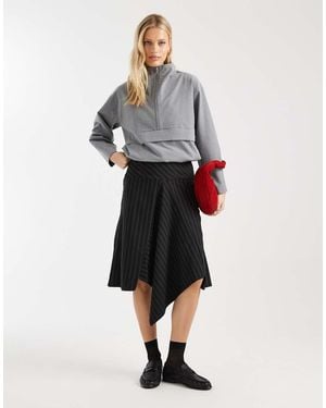 ASOS Drop Hem 90's Midi Skirt - White